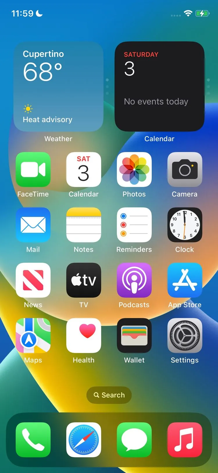 Status bar meter on the home screen