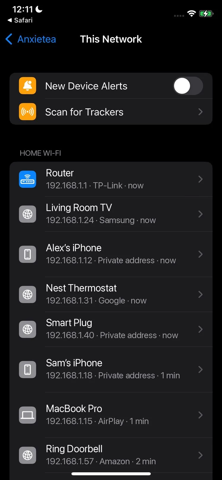 Devices on this network